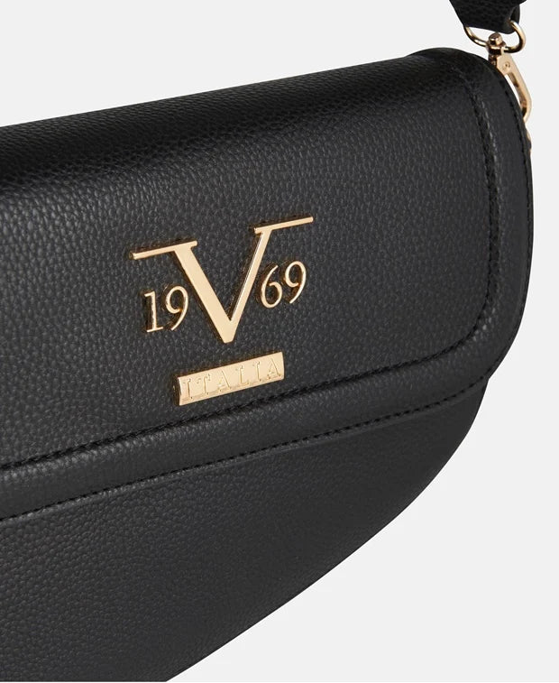 19V69 ITALIA by Alessandro Versace Litchi Pattern Handbag - Dark